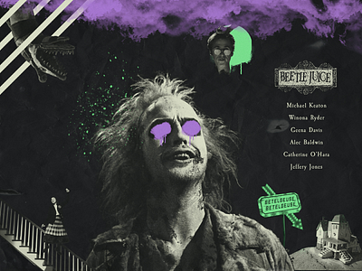 Beetlejuice - Collage beetlejuice collage digital collage film goth gothic graphic design halloween horror movie movie poster photoshop poster tim burton