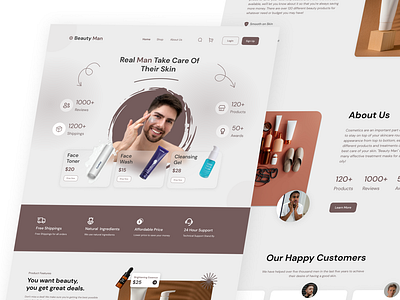 Beauty Man - Skin Care Landing Page