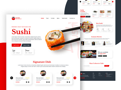 Sushi - Food Landing Page figma food landing page ui uidesign uxui website