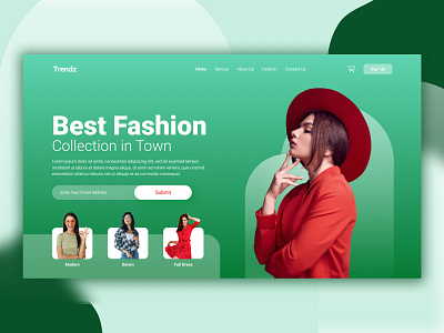 Cool Fashion Header figma graphic design landing page ui uidesign uxui website