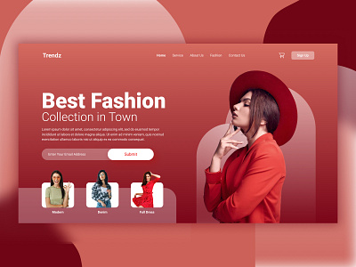 Classy Fashion Landing Page Header