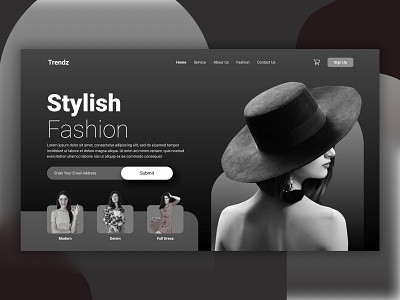 Dark Theme - Fashion Design dark theme design fashion figma graphic design landing page ui uidesign uxui website
