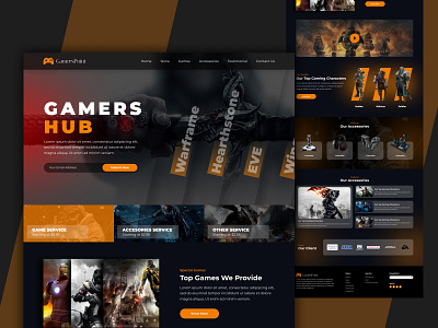 Gamers Point - Game Hub - Landing Page design figma game gamers landing page ui uidesign uxui website