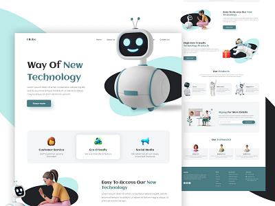 I Robo - Robot Landing Page design figma graphic design landing page robot ui uidesign uxui website