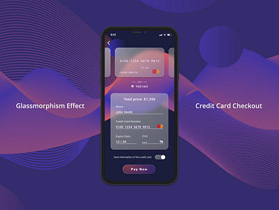 Glassmorphism / Credit Card Checkout 3d art checkout creditcard dailyui dailyuichallenge frosted glass glassmorphism gradient mobile
