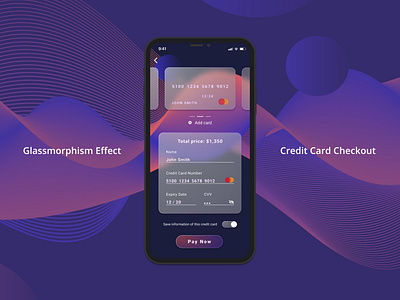 Glassmorphism / Credit Card Checkout