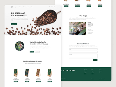 Coffee Shop Design Concept coffee coffeeshop figmadesign fresh minimalism webdesign website