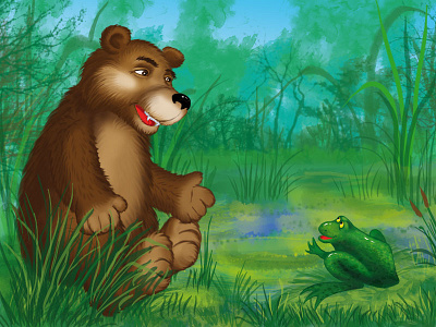 Bear and Frog bear children frog illustration