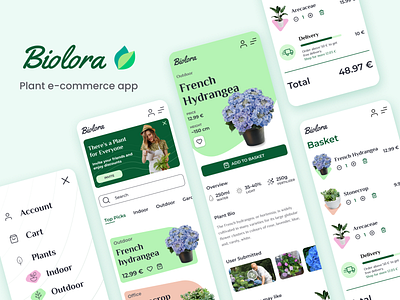 Plant E-commerce Website app branding design ecommerce graphic design green hero illustration landing logo plant ui vector