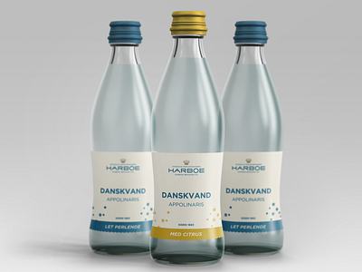 Harboe - Sparkling water bottle design design glas bottle graphic design label labeldesign packaging sparkling water water