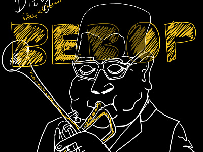 Bebop Dizzy bebop design dizzy drawing illustration inktober inktober2019 jazz john birks gillespie miles davis trumpet trumpet jazz