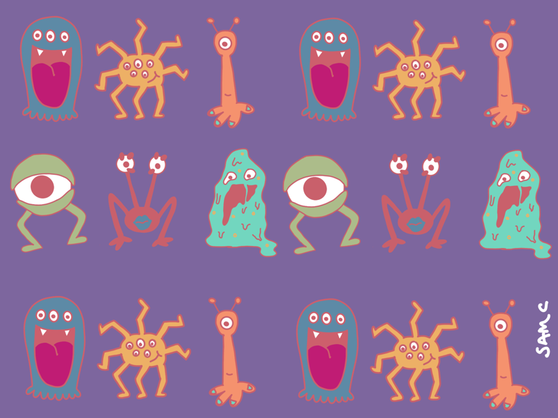 Night monsters by Sam Catling on Dribbble
