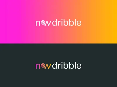 NOW Dribble Logo app basketball comingsoon gradient logo orange pink sans serif type