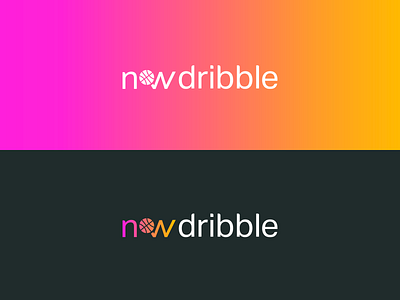 NOW Dribble Logo app basketball comingsoon gradient logo orange pink sans serif type