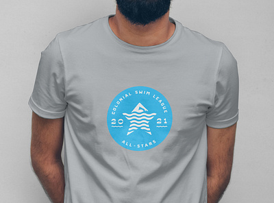 Swim Club T-Shirt 2 blue illustration star swim swimming team tshirt water waves