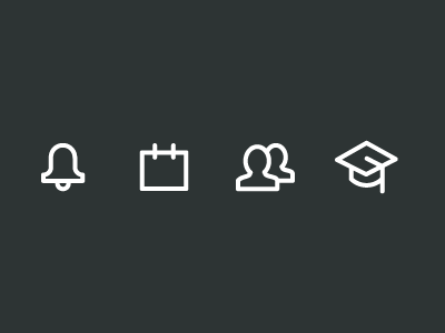 Linecons bell calendar cap graduation icons line minimal users