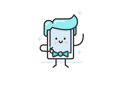 New Look character device illustration lines onboarding