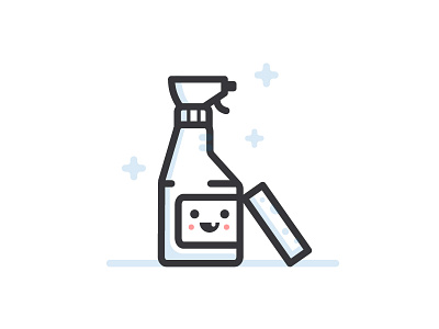 Data Clean-Up bottle celaner clean face illustration messaging onboarding smile sparkle sponge