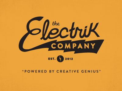 Electrik Company custom type electricity freelance logo