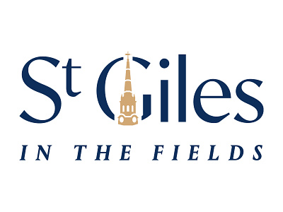 St Giles in the Fields branding design flat icon logo