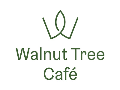 Walnut Tree Café branding design flat icon illustration logo vector