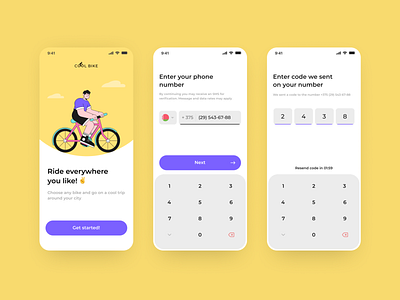 Sign Up for Ride App app design ui ux