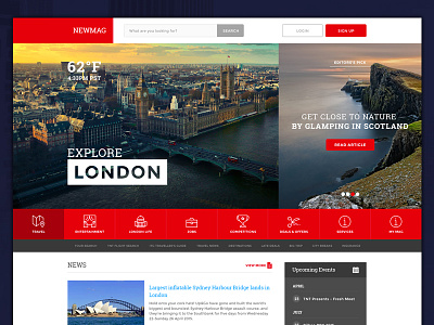 Travel Blog - [ WIP ] blog london news red travel ui website