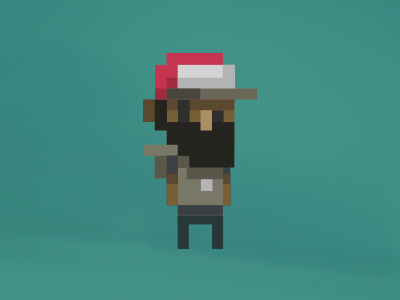 Beardy Man 8bit beard flat design pixel trucker hat