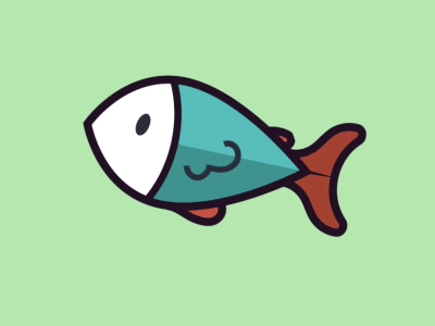Fish Loop animation character fish flatdesign gif illustration loop vector