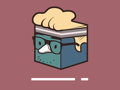 square man box character glasses illustration vector