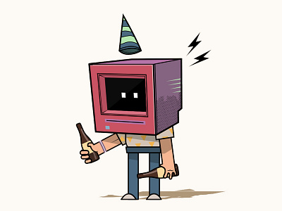 Birthday Bot illustration ‪‎birthdaybot‬ ‪‎celebrate‬ ‪‎gifparty‬ ‪‎vector‬ ‪‪‎chriswalkman‬ ‪‪‎party‬