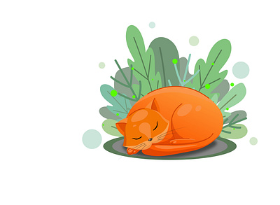 sleeping cat design drawing icon illustration personage vector