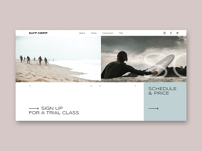 SURF CAMP | desktop concept camp concept desktop graphic design surf surfcamp ui web webdesign website