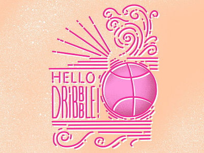 Hello Dribbble! illustration lettering