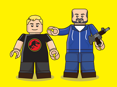 Father and Son Illustration family father illustration lego portrait son toy vector