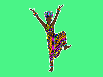African Art Illustration african art clothes dance full color pattern traditional