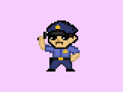 Pixel Art Police Officer art cops design game illustration officer pixel pixel art poice vector