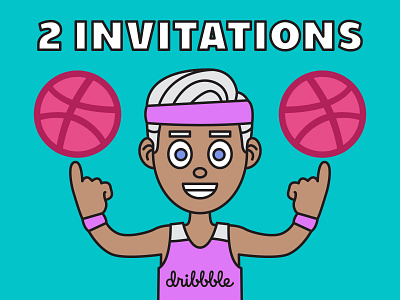 2 Dribbble Invitations cartoon dribbble dribbble invitation dribbble invitations graphic design illustration illustrator invitation invitations invite vector