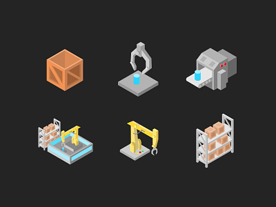 Isometric Icon conveyance crate delivery graphic graphic design icon icon design illustration industry isometric isometric icon machine package product rack sign symbol tech technology vector