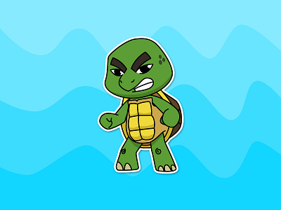 Angry Turtle animal art cartoon character cute draw flat illustration mascot turtle vector