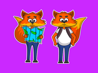 Fox Activity animal art cartoon character cute draw flat fox illustration mascot vector