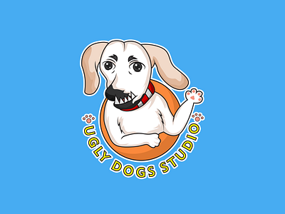 Ugly Dog animal brand cartoon character colorful cute dog draw illustration kids logo mascot ugly dog vector