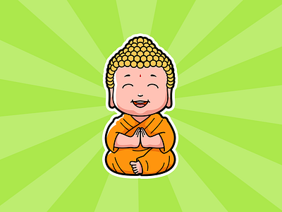 Buddha Illustration cartoon character children cute illustration kids mascot vector