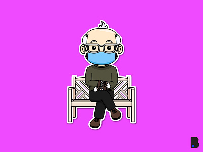 Grandpa Old Man cartoon chair character cute design grandpa illustration man mascot old politic senator sitting vector viral