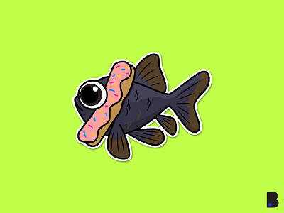 Gold Fish animal aquarium art cartoon character cute draw fish flat gold illustration mascot vector water
