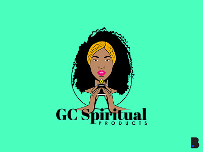 GC Spiritual Logo art brand cartoon cartoon logo draw flat illustration illustration logo logo mascot spiritual vector women