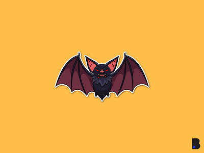 Bat Sub Badge animal badge badges bat cartoon custom custom emote cute discord emoji emote game gamer illustration streamer sub badge twitch youtube