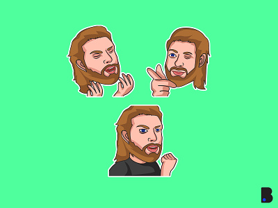 Beard Man Emotes badge badges cartoon discord emotes emotes for twitch emotestwitch flat game gamer illustration streamer twitch vector youtube