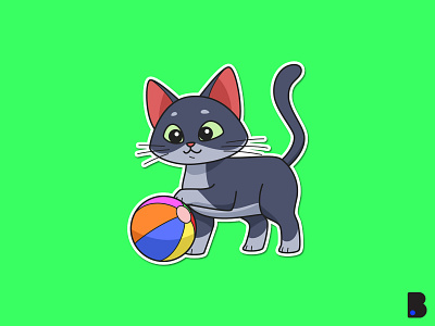 Cat Playing Ball