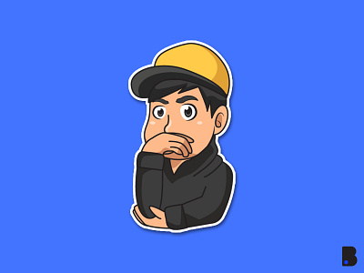 Yellow Hat Man avatar brand cartoon character cute design game hat illustration logo mascot portrait vector